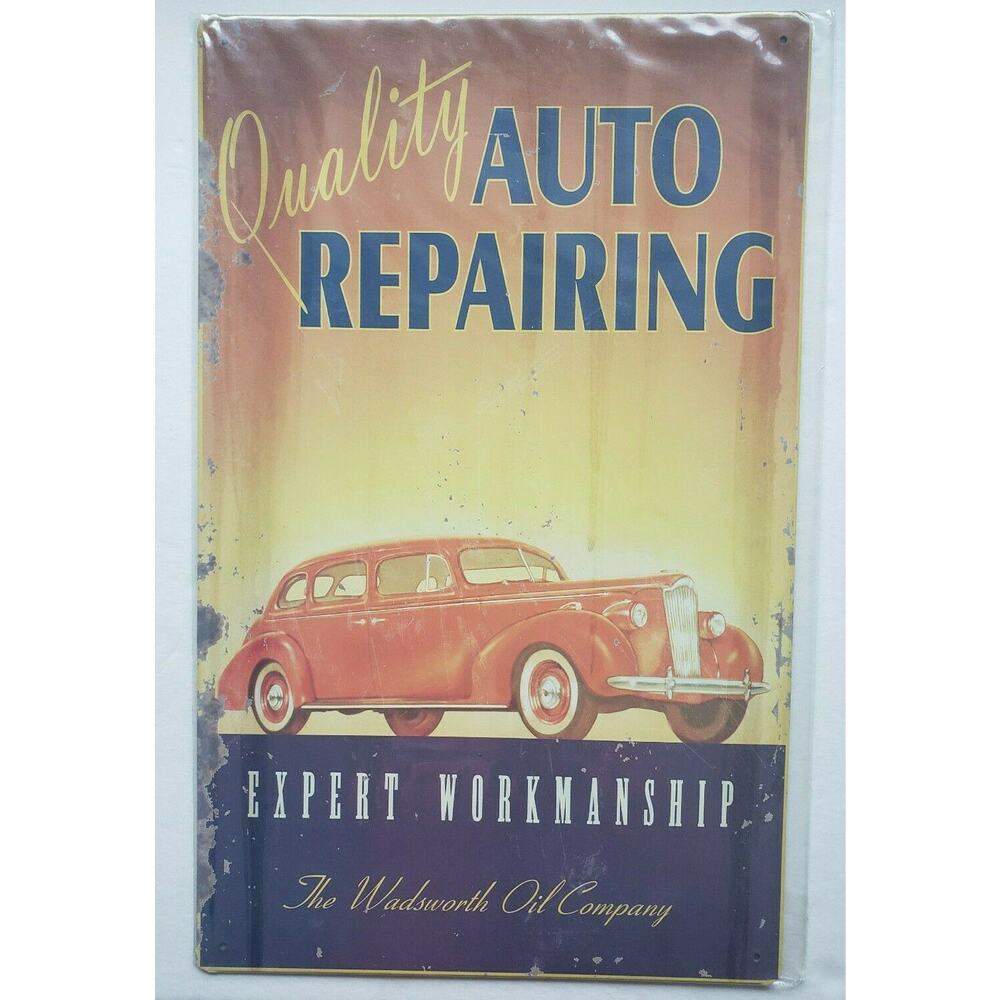 Quality Auto Repairing 16 x10 Ohio Wholesale Inc. Rustic Retro‎ Metal Sign 30307